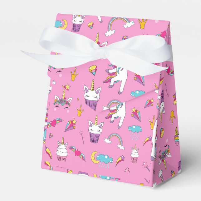 Unicorn Fan Club Muster Rosa Geschenkschachtel (Vorderseite)