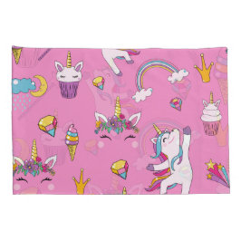 Unicorn Fan Club Muster Rosa Kissenbezug