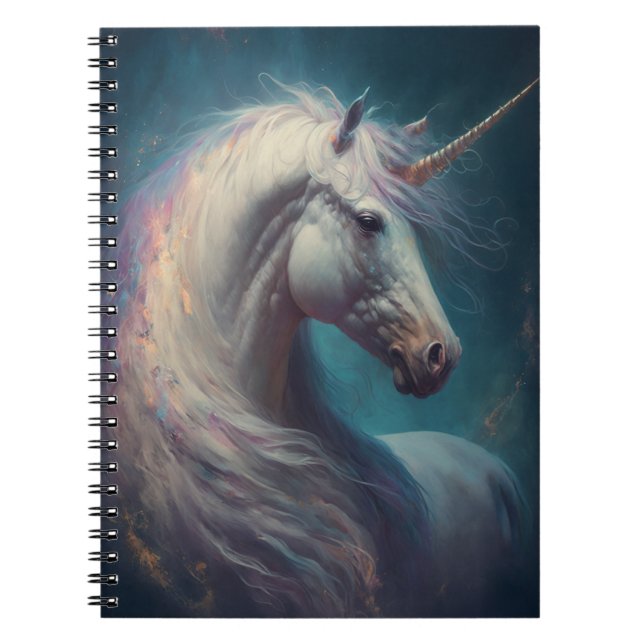 Unicorn Fantasy Art Notebook Notizblock (Vorderseite)