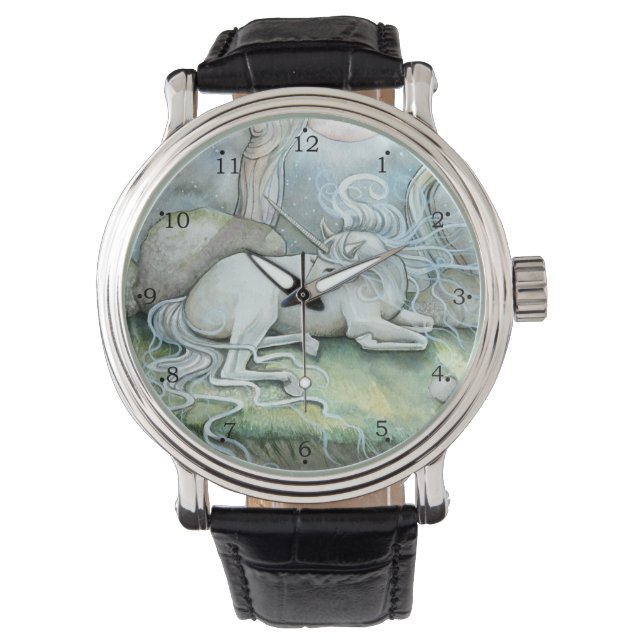 Unicorn Fantasy Art von Molly Harrison Armbanduhr (Vorderseite)