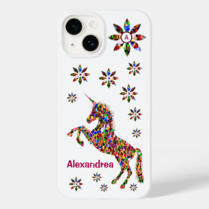 Unicorn Fantasy Blume Glitzer Persönlich gestalten Case-Mate iPhone 14 Hülle