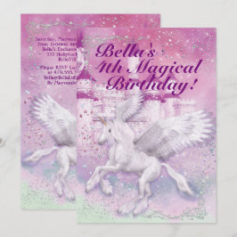 Unicorn Fantasy Burg Einladung
