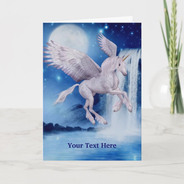 Unicorn Fantasy Horse Foto Card Karte (Vorderseite)