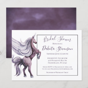 Unicorn Fantasy   Magische Lila Wasserfarbendusche Einladung