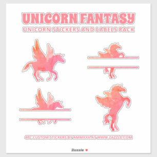 Unicorn Fantasy Monogram Sticker Pack