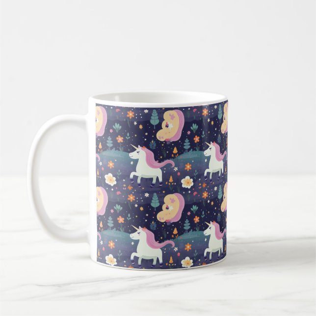 Unicorn Fantasy Pattern Kaffeetasse (Links)