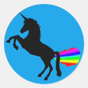 Unicorn farn arc-en-ciel autocollant turquoise