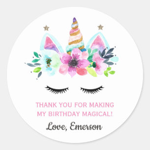 Unicorn Favor Sticker - Unicorn party - faveurs