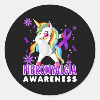 Unicorn Fibromyalgia - Fibro Krieger Runder Aufkleber