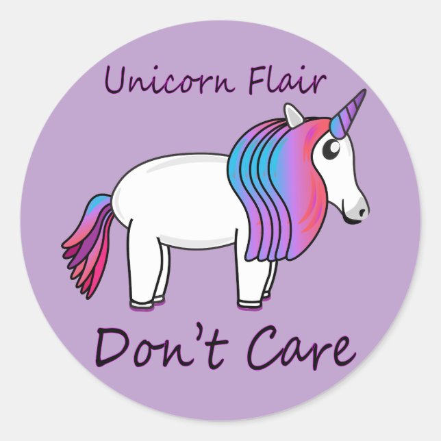 Unicorn-Flair Keine Pflegeaufkleber Runder Aufkleber (Vorderseite)