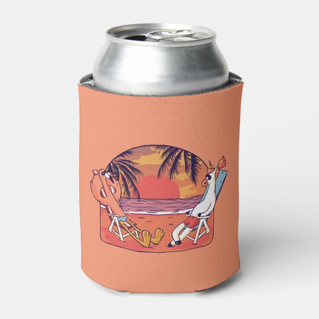 Unicorn Flamingo Beach Dosenkühler (Kanne Vorderseite)