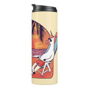 Unicorn Flamingo Beach Thermosbecher