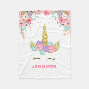 Unicorn-Fleece-Decken-personalisiertes Mädchen mi Fleecedecke
