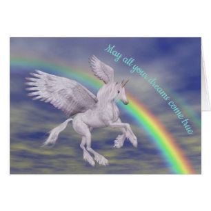 Unicorn fliegen über Regenbogen Träume Fantasiep