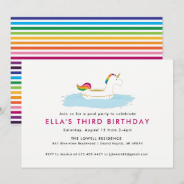 Unicorn Float Pool Party Einladung