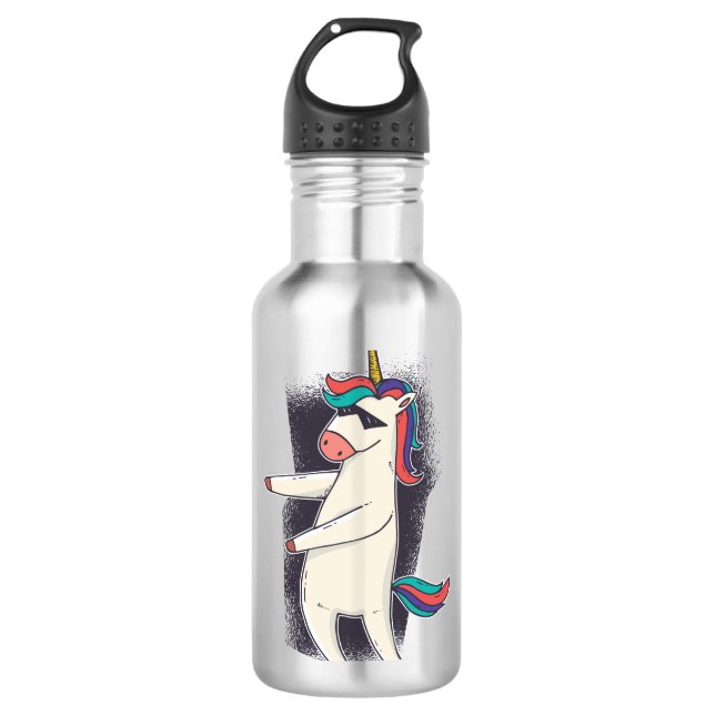 Unicorn Floss Dance Edelstahlflasche (Vorderseite)