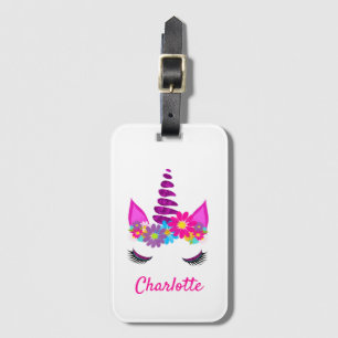 Unicorn Flower y Super Niedlich Girly Gepäckanhänger