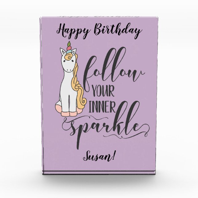 Unicorn Folgen Sie dem Party Ihres inneren Sparkel Fotoblock (Vorderseite)