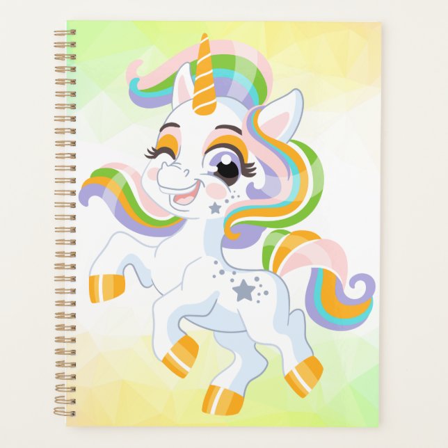 Unicorn Frühjahr magische Einhorn Sommerurlaub Planer (Vorderseite)