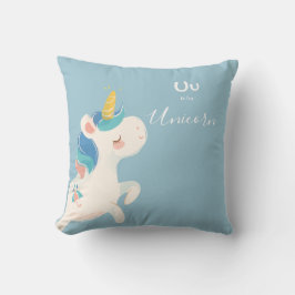 Unicorn ・ Fügen Sie Ihren Namen Niedlich Alphabet Kissen
