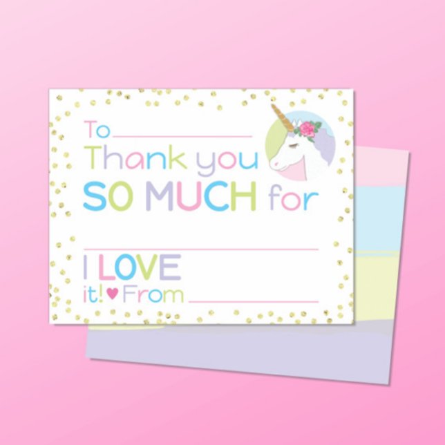 Unicorn Füllen Sie die Leere Stationery Vielen Dan Mitteilungskarte (Von Creator hochgeladen)