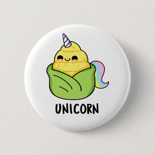 Unicorn Funny Baby Corn Pun Button