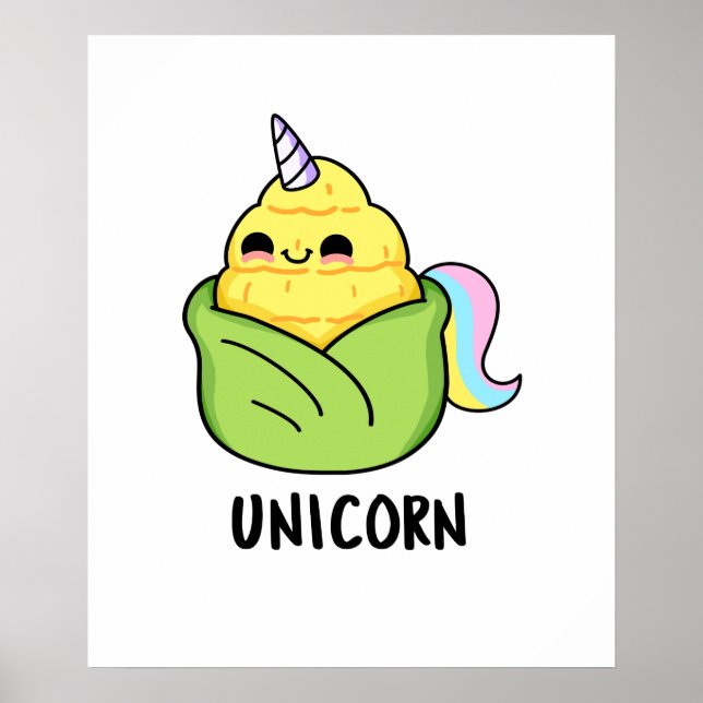 Unicorn Funny Baby Corn Pun Poster (Vorne)
