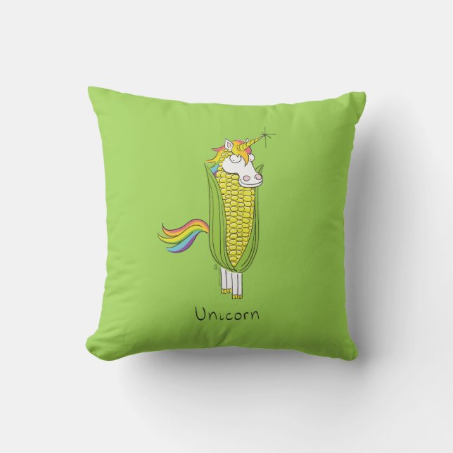 Unicorn Funny Corn Kissen (Vorderseite)