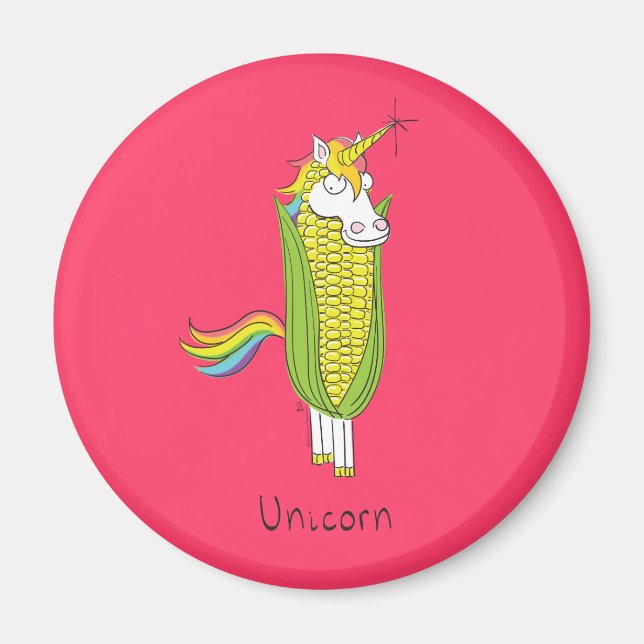 Unicorn Funny Corn Magnet (Vorne)