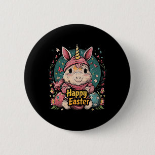 Unicorn - Funny Happy Oster - Egg Boys Mädchen Kin Button