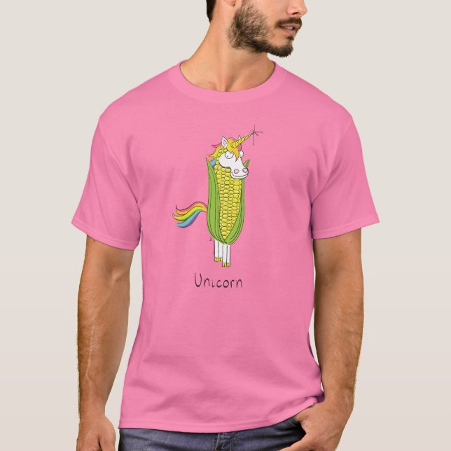 Unicorn Funny Mais T - Shirt der Männer (Vorderseite)