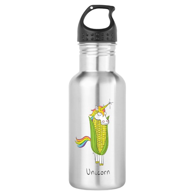 Unicorn Funny Mais Wasserflasche (Vorderseite)