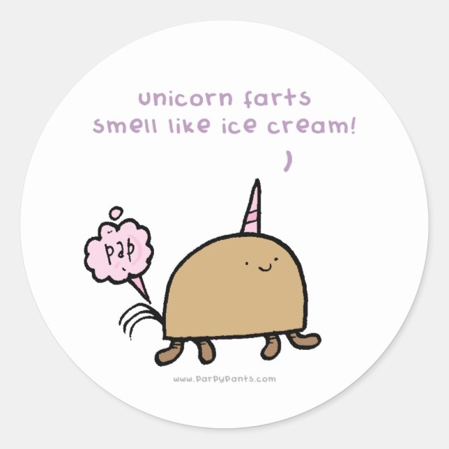 Unicorn-Furzgeruch mögen Eiscreme Aufkleber (Vorderseite)