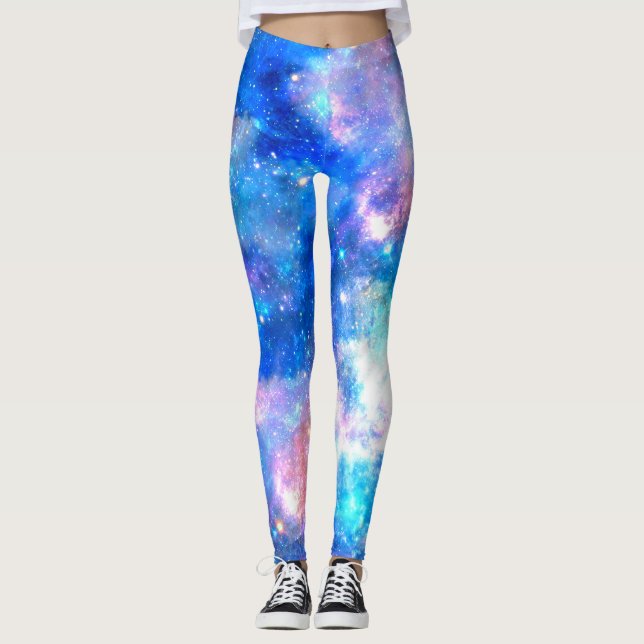 Unicorn Galaxy Night Sky Print Leggings (Vorderseite)