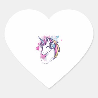 Unicorn Gamer Girl (1) Herz-Aufkleber
