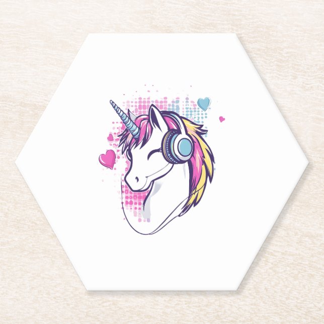 Unicorn Gamer Girl (1) Untersetzer (Vorderseite)