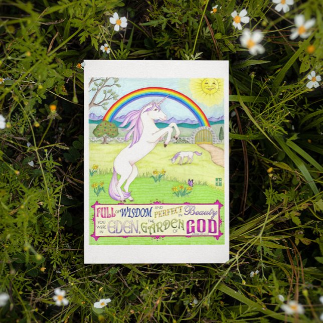 Unicorn Garden of God Inspiration Postcard Postkarte (Von Creator hochgeladen)