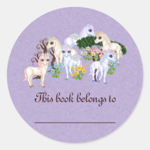 Unicorn Garden Pixel Art Runder Aufkleber