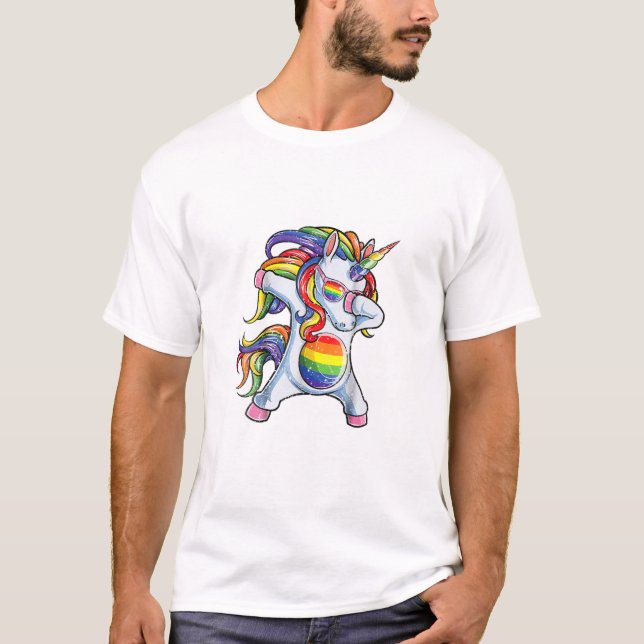 Unicorn Gay Pride LGBT T-Shirt (Vorderseite)