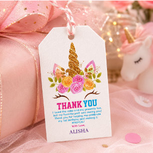 Unicorn Geburtstag 1. Geburtstag Party Geschenkanhänger