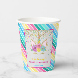 Unicorn Geburtstag 1. Geburtstag Party Pappbecher