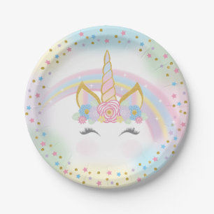 Unicorn-Geburtstags-Party-Papier-Teller Pappteller