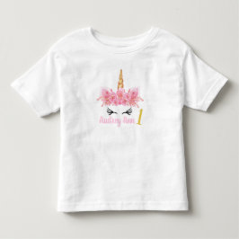 Unicorn-Geburtstags-Shirtrosa Kleinkind T-shirt
