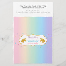 Unicorn Geburtstagsparty 1,55 oz Candy Bar Wrapper