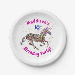 Unicorn - Geburtstagsparty Paper Plate - Kind 10. Pappteller