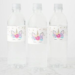 Unicorn Geburtstagsparty Water Flasche Labels