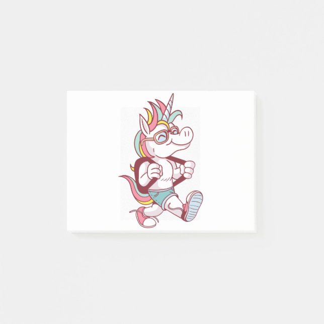 Unicorn geht zur Schule Post-it Klebezettel (Vorderseite)