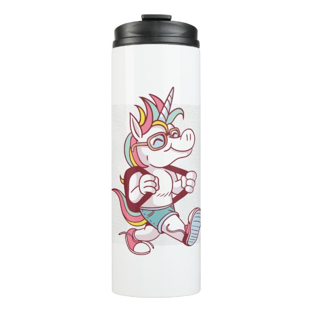Unicorn geht zur Schule Thermosbecher (Vorderseite)