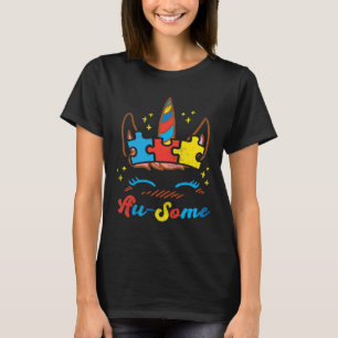 Unicorn Gesicht Puzzle Autismus Sensibilisierung f T-Shirt