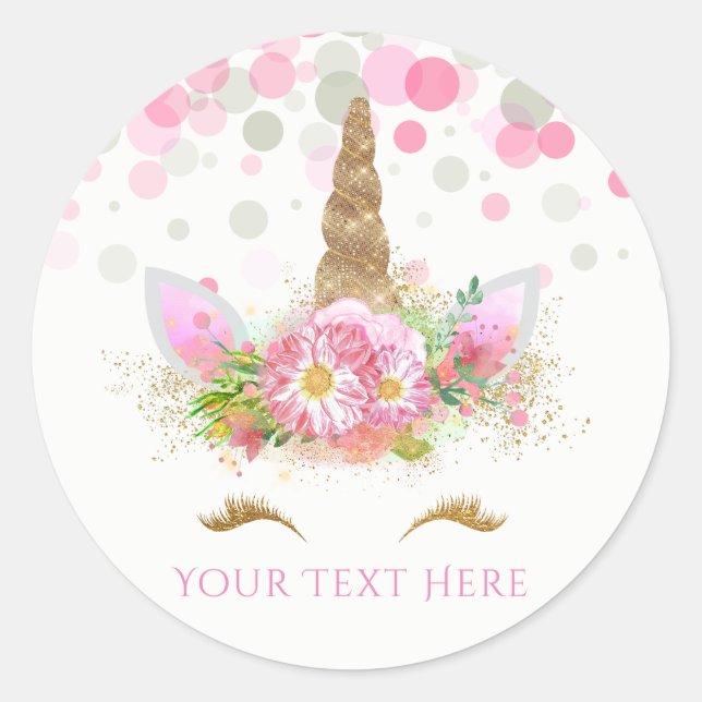 Unicorn-Gesichtskleber Runder Aufkleber (Vorderseite)
